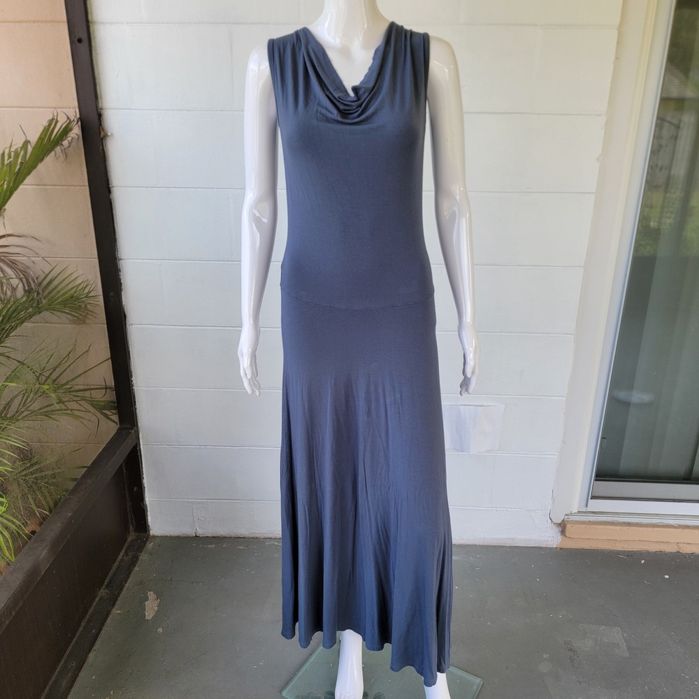 AA's Clothing Manila Maxi Dress Blue Gray Women S Minimalist Drop Waist